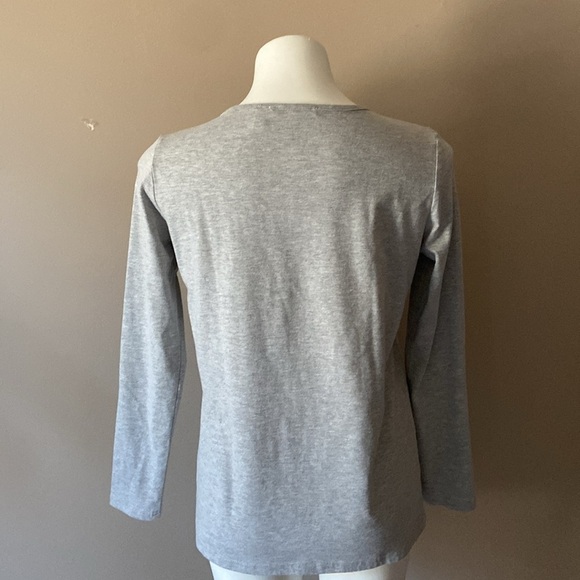 Punt Roma Women’s Gray Embellished Have A Nice Day Long Sleeve Tee Size Medium - Picture 3 of 10